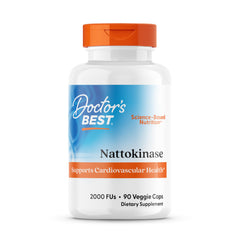 Doctor's Best Nattokinase 2000 FU bottle shows an enzyme for cardiovascular support