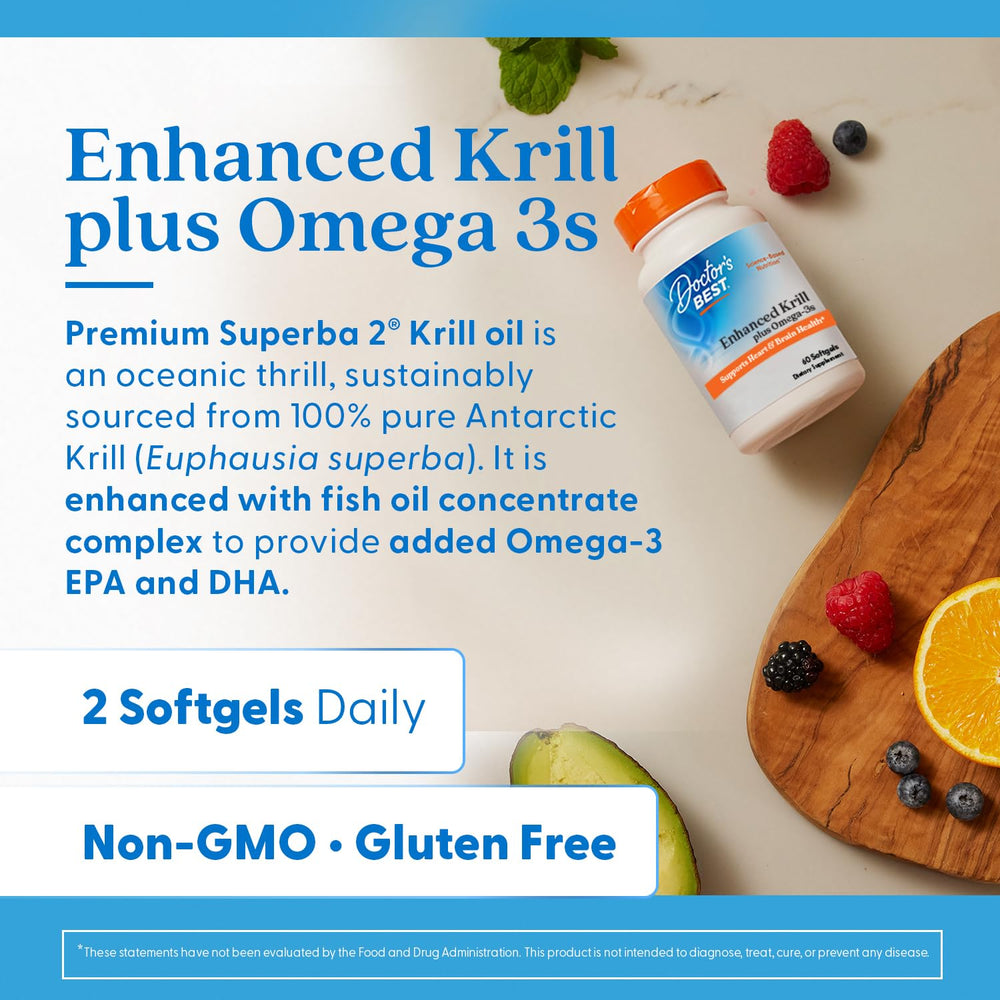 Doctor's Best omega-3 krill softgels daily-use scene for balanced wellness.