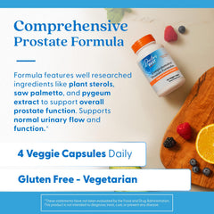 Doctors Best Prostate Formula ingredient visual highlights saw palmetto and nettle root.
