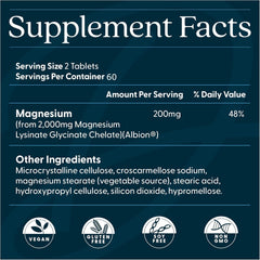 Close-up of Doctor's Best magnesium tablet next to bottle