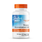 Doctor's Best Trans-Resveratrol bottle front highlighting antioxidant support.