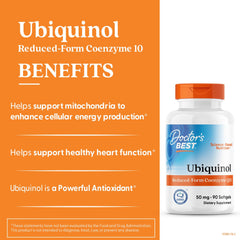 Doctor's Best Ubiquinol non-GMO label emphasizes quality ingredients