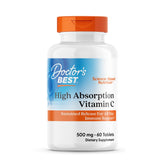 Front view of Doctors Best High Absorption Vitamin C with PureWay-C vegan tablets bottle
