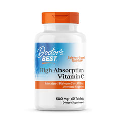 Front view of Doctors Best High Absorption Vitamin C with PureWay-C vegan tablets bottle