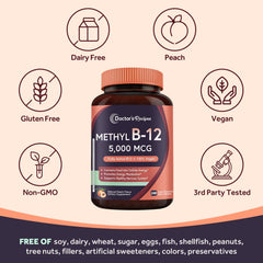 Product label for Doctor's Recipes B12 5000 mcg