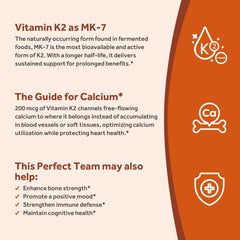 Nutrition facts panel for D3 K2 supplement