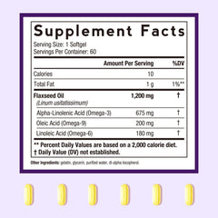 Close-up of flaxseed oil softgel capsules