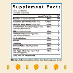 Ingredients list glucosamine chondroitin msm turmeric quercetin