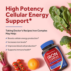 Vitamins and minerals image featuring vitamins A, C, E and B vitamins