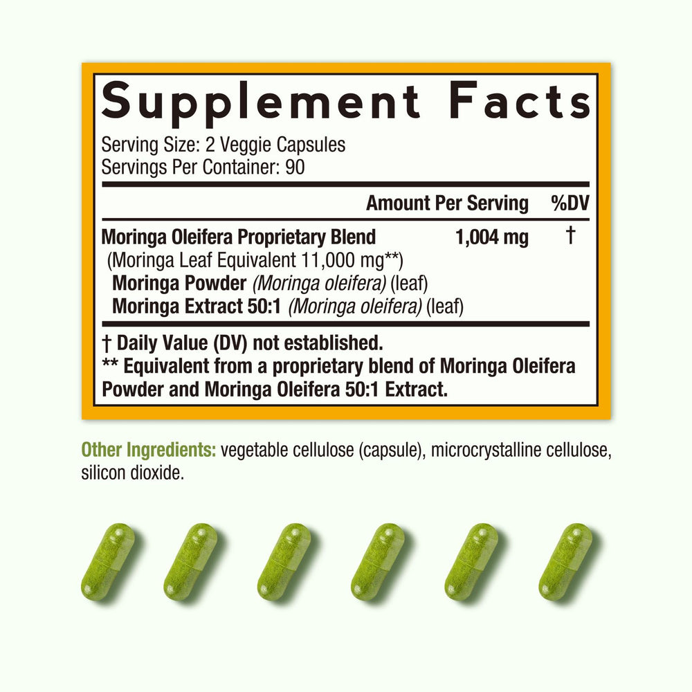 Doctor's Recipes Moringa 11,000 mg bottle side view