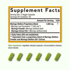 Doctor's Recipes Moringa 11,000 mg bottle side view