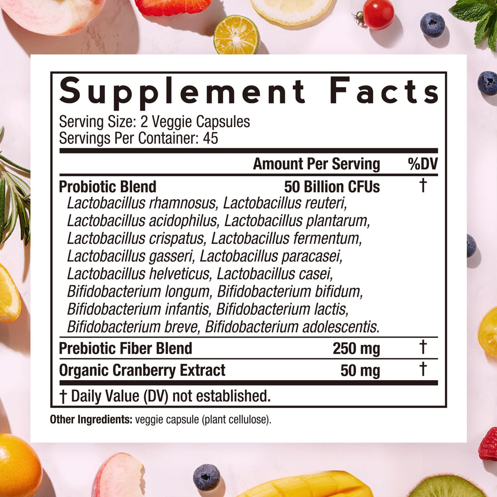 Close-up of probiotic capsules