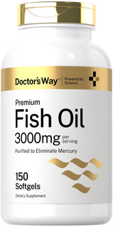 Doctor's Way Fish Oil 3000mg bottle with 150 softgels – product hero