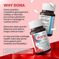 Nutrition facts panel and serving size for DONA