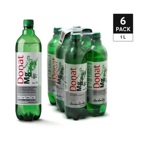 Pouring Donat Mg natural magnesium water into a glass