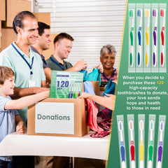 Donation-ready disposable toothbrushes