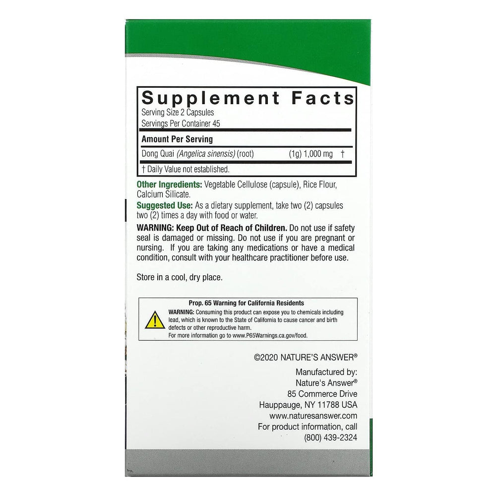 Dong Quai root capsules close-up