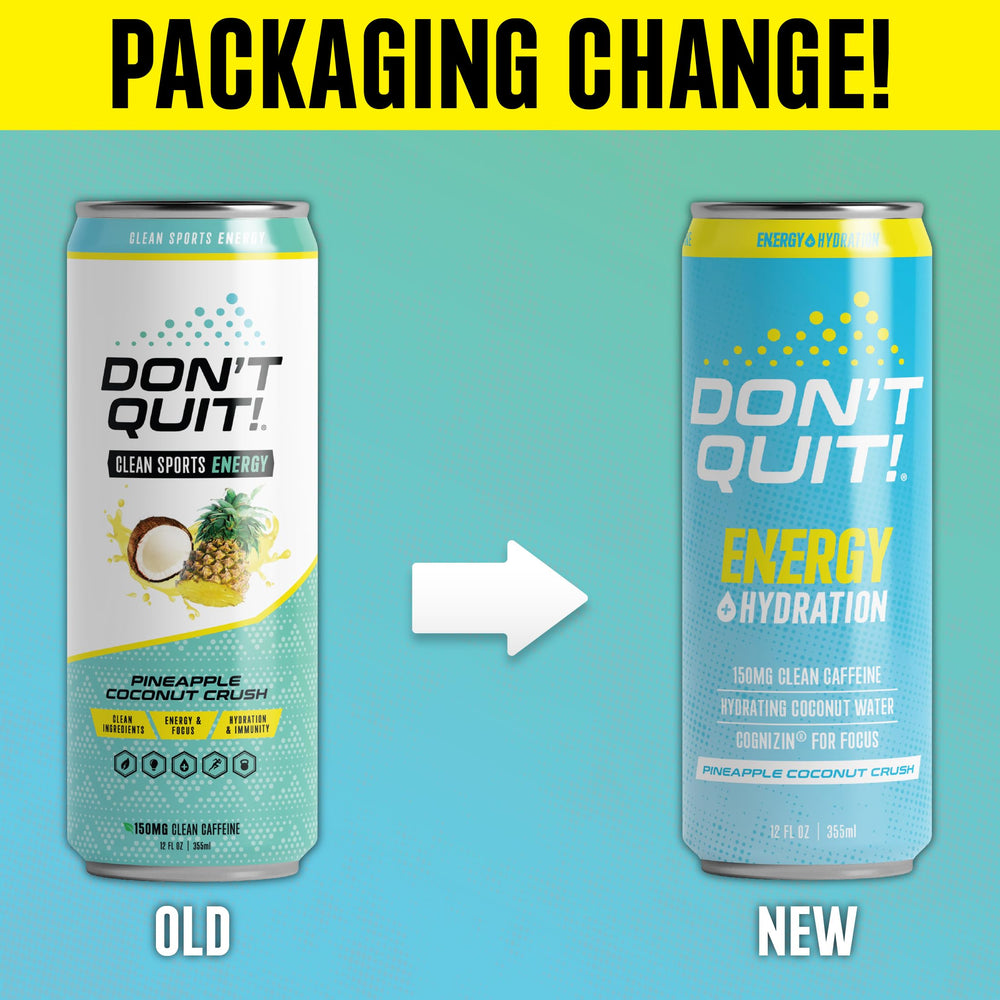 Cognizin® and natural caffeine featured on DON’T QUIT Pineapple Coconut Crush packaging