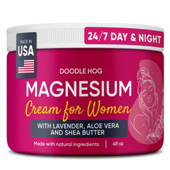 DOODLE HOG Magnesium Cream for Women lavender scent jar 4 oz