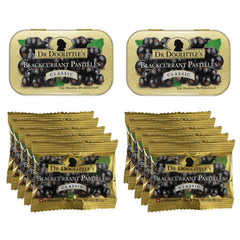 Two DOOLITTLE Dr Classic Soft Fruit Pastilles Blackcurrant tins, 2.12 oz each