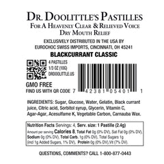 Sugar-free blackcurrant pastilles flavor profile