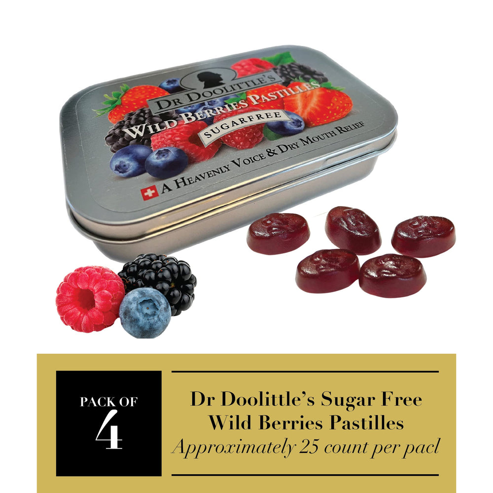Front view of DOOLITTLE Wild Berries Pastilles Tin