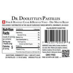 Ingredients and glycerin in the DOOLITTLE pastilles