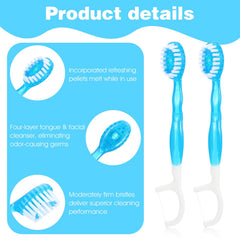 Back of toothbrush showing tongue cleaner