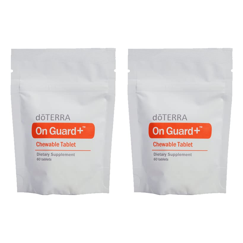 doTERRA On Guard+ Chewable Tablets 2 Pack bottle and tablets