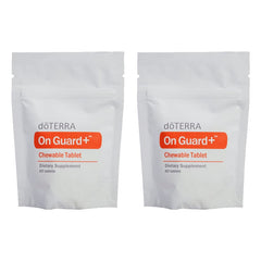 doTERRA On Guard+ Chewable Tablets 2 Pack bottle and tablets