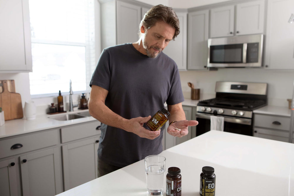 Close-up of doTERRA Microplex VMz bottle