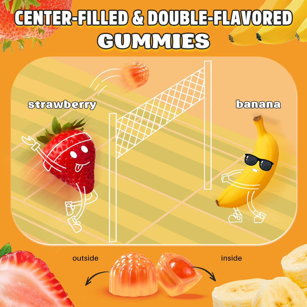 Close-up of gummies showing texture and sugar-free appearance