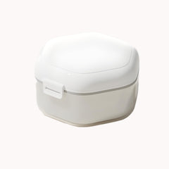 Front view of double-layer invisible braces retainer storage box with hook