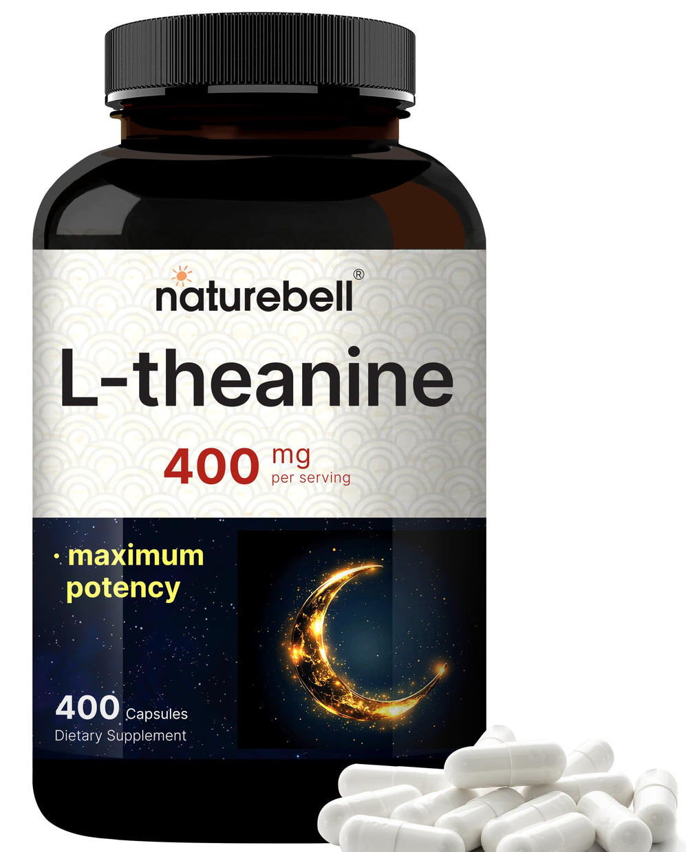 Bottle of Double Strength L-Theanine 400mg 400 capsules