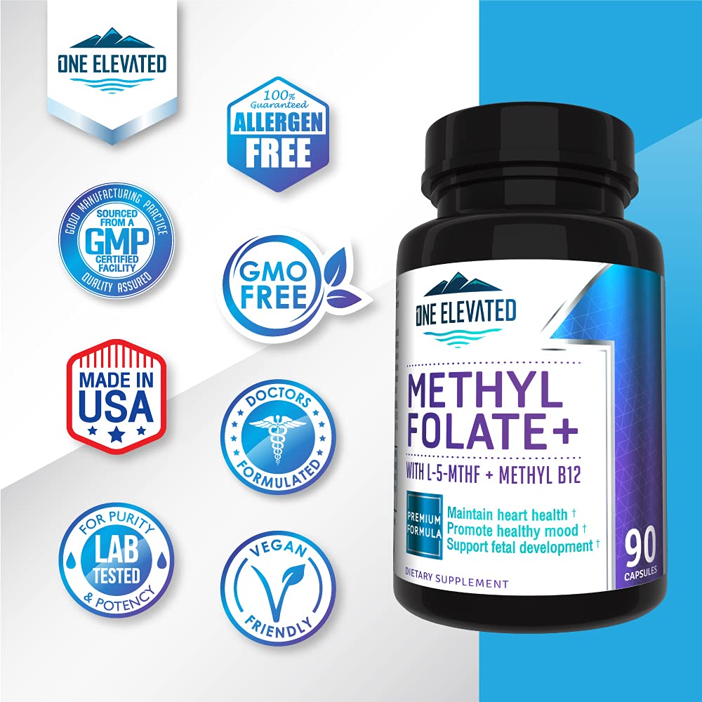 Pregnancy support and MTHFR mutation note on bottle