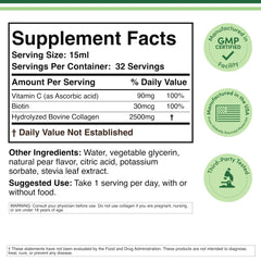 Liquid collagen bottle showing 32 servings