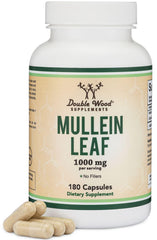 Double Wood Mullein Leaf Capsules bottle front with 180 vegan capsules