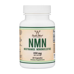 Front view of Double Wood NMN 250mg 60 capsules bottle