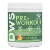 Double Wood preworkout blue raspberry powder jar boosts energy for workouts