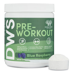 Double Wood Preworkout ingredient panel showcases caffeine and amino acids powering focus.