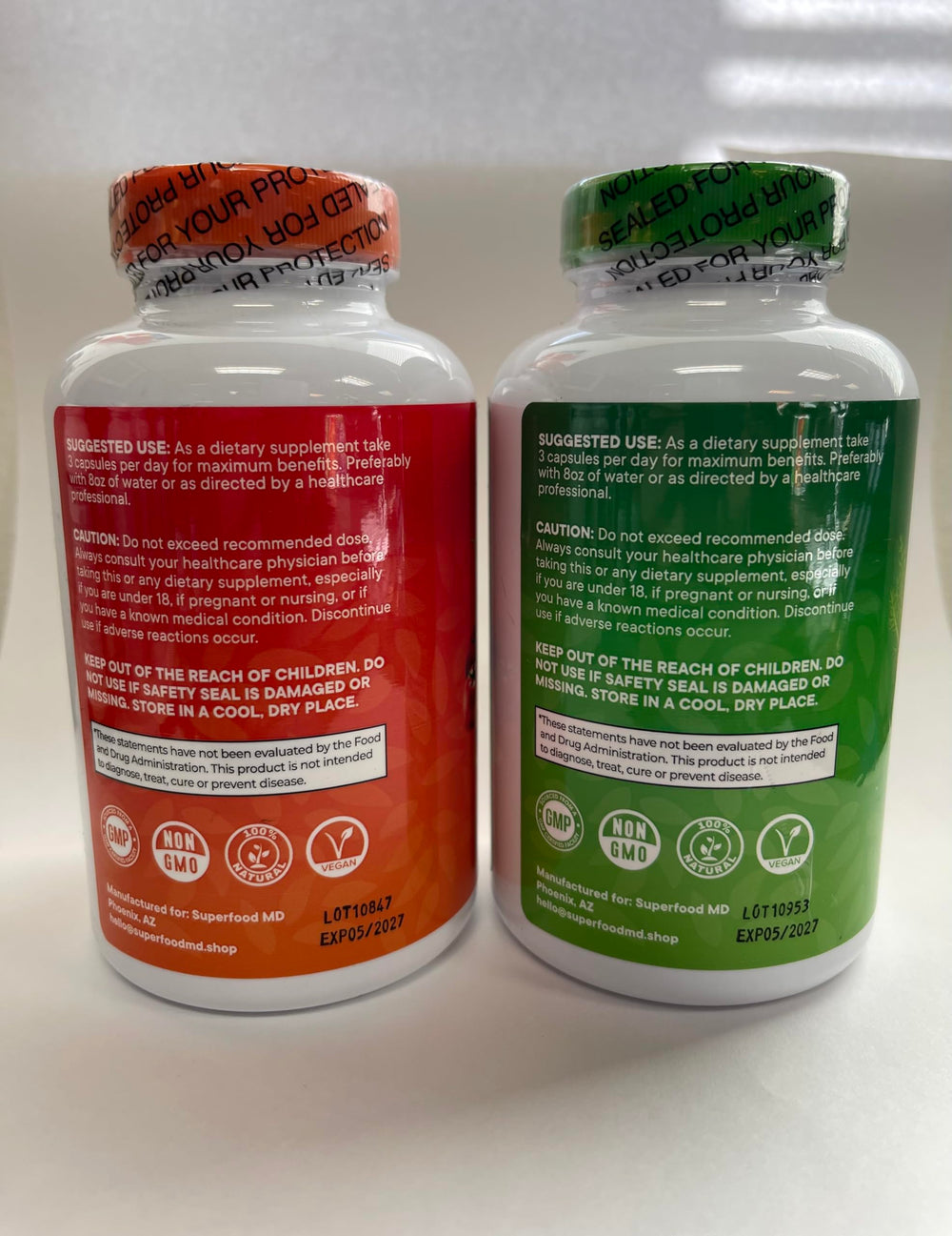 Doubled sealed freshness seal on packaging