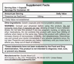 Double Wood Theacrine stacked-capsules lifestyle shot hints at day-long focus during study sessions