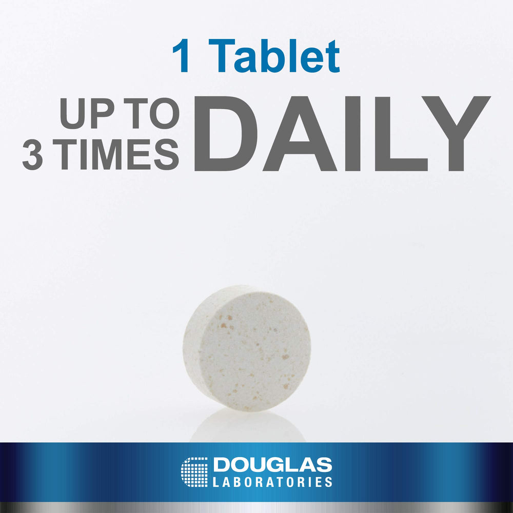 Gluten-Dairy Ultra Enzyme bottle and tablets on a white background