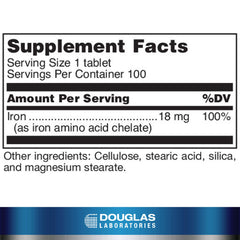 Close-up of Amino-Iron bottle and label