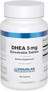 Front view of Douglas Laboratories DHEA 5 mg dissolvable tablets