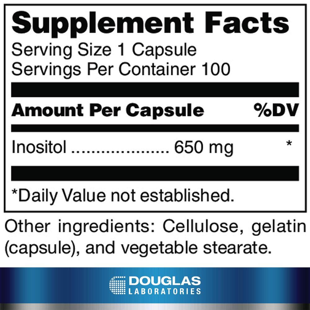 Douglas Laboratories Inositol 650 mg bottle with capsules