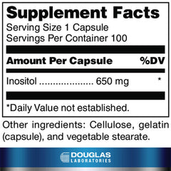 Douglas Laboratories Inositol 650 mg bottle with capsules
