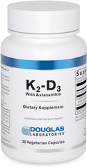 Front view of Douglas Laboratories K2-D3 with Astaxanthin bottle