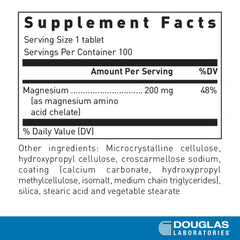 Close-up of Amino-Mag 200 label highlighting magnesium chelate