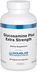Bottle of Douglas Laboratories Glucosamine Plus Extra Strength 90 capsules on white background